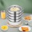 Steamer Pot Stainless Steel 5 Tier 26cm Sockable Cooking Pot +Glass Lid Meat Fish Vegetable Egg Buns Dumpling Pancake and Bread Cooker Steam Pot Kitchen