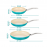 3-pack Ceramic Aluminum Nonstick Skillet Frying Pan in Blue with Stay Cool Handle (8in+10in+12in)