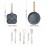 5pcs Pots and Pans Set Non Stick Kitchen Cookware Sets Induction Cookware Nonstick Granite Cooking Set with Flat Frying Pans, 4-Hole Egg Breakfast Pan Silicone Oil Brush, Egg Beater & Spatula