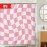 1pc Pink Abstract Grid Print Waterproof Polyester Bathtub Partition - Modern Minimalist Bathroom Decor with 12 Plastic Hooks - Easy Installation, Durable, and Mildew-Resistant Bathroom Accessories for a Stylish Bathroom Makeover