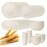 Lazycorner 48-Pcs Kitchen Wheat Straw Dinnerware Set, Service for 8, Plastic Reuasble Dinner Dishes Serving Plate Set for Kitchen, Including Dinner Plate, Dessert Plate, Bowl, Cup (White)