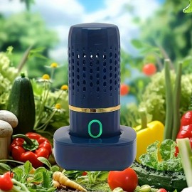 Oxygen Ion Fruit & Vegetable Purifier - Portable Capsule, Fast And Efficient Cleaning Of Fruits, Vegetables, Rice And Dishes - Wireless Charging Included