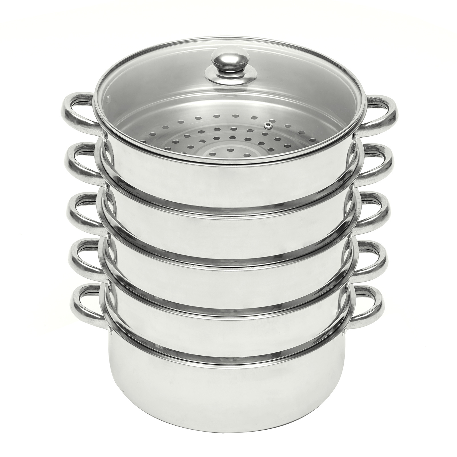 5 tier 26cm stainless steel steamer cooker kitchen food cooking glass lid details 6