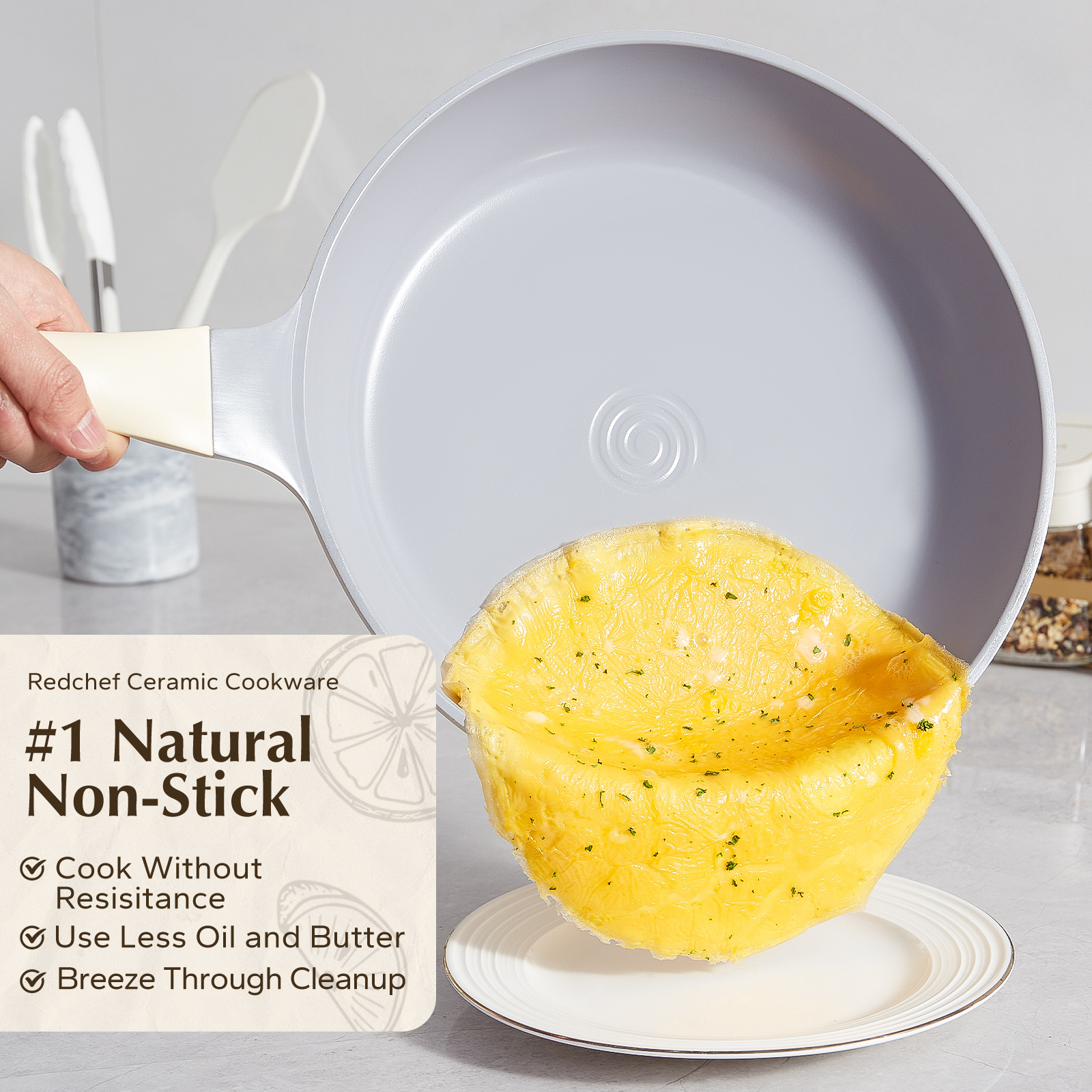 7 piece ceramic cookware set non stick non toxic pfas pfoa ptfe free healthy cream pots and pans details 4