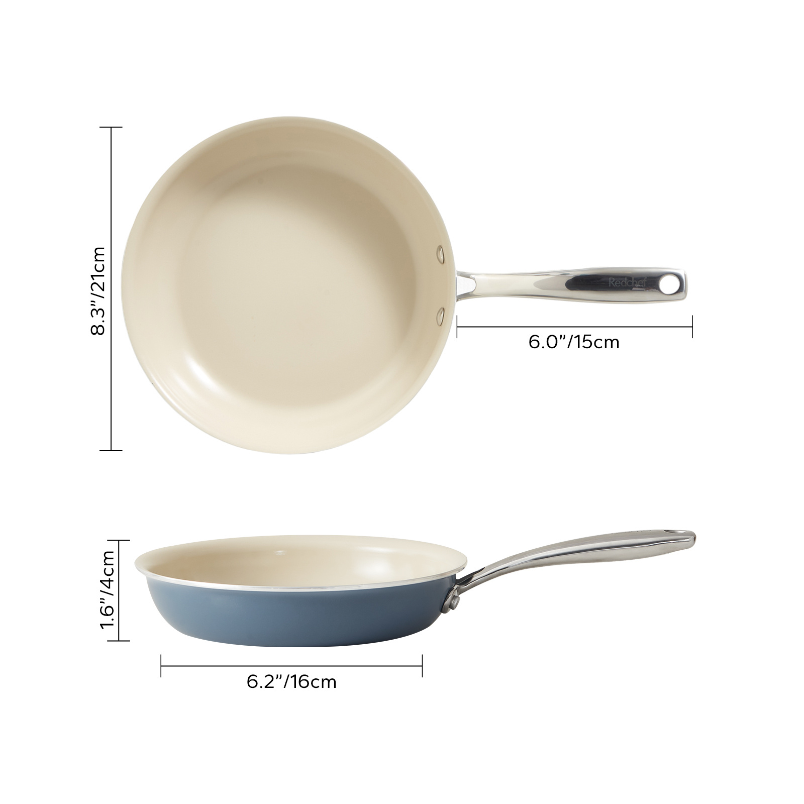 non stick ceramic frying pan set non toxic ceramic pans for cooking 8 9 5 11 skillet set no pfas ptfe pfoa with stainless steel handle dishwasher oven up to 842f blue details 6