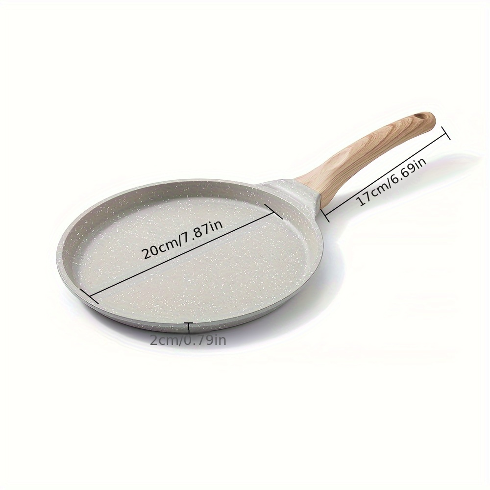 nonstick crepe pan with spreader 8 inch flat pan for roti indian griddle pan pan tortilla pan induction compatible white details 4