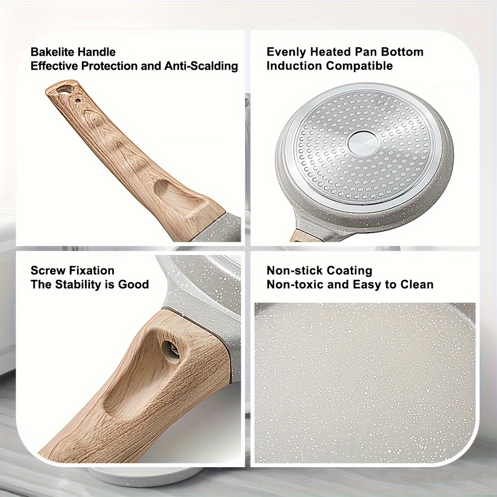 nonstick crepe pan with spreader 8 inch flat pan for roti indian griddle pan pan tortilla pan induction compatible white details 5