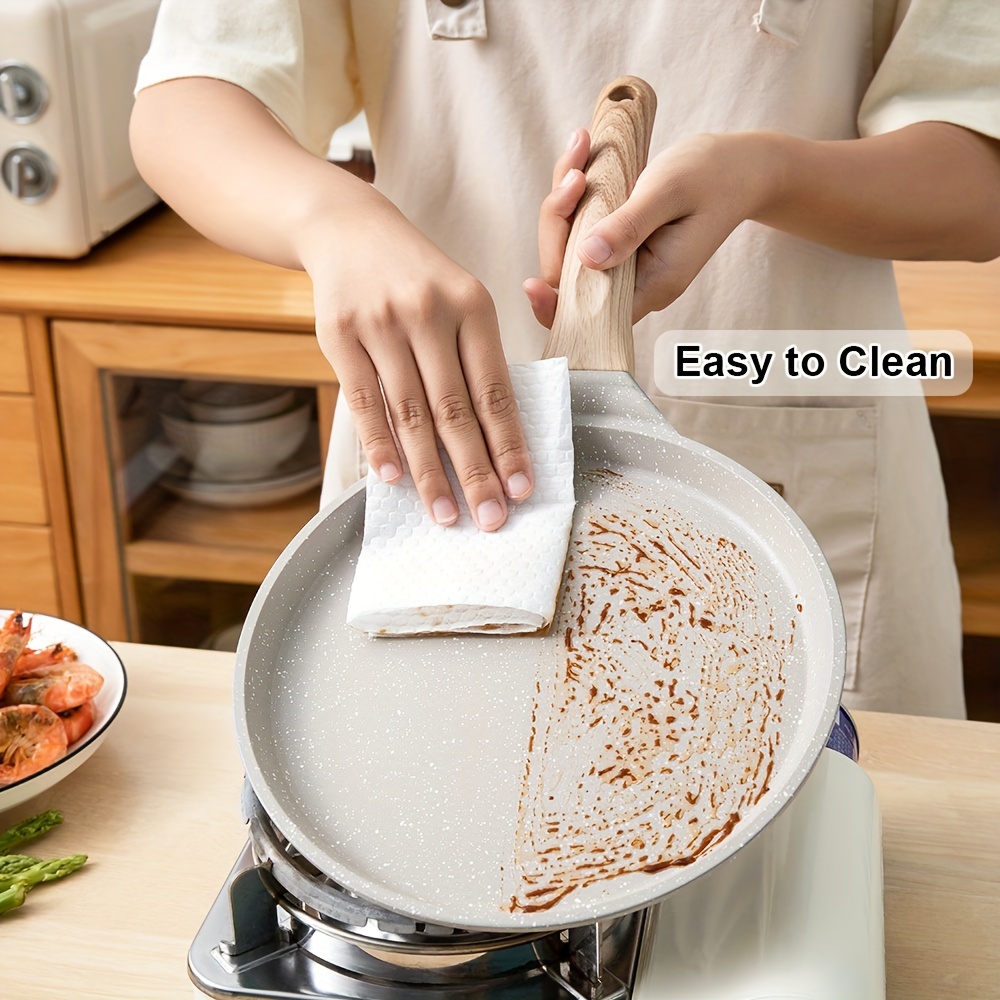nonstick crepe pan with spreader 8 inch flat pan for roti indian griddle pan pan tortilla pan induction compatible white details 6