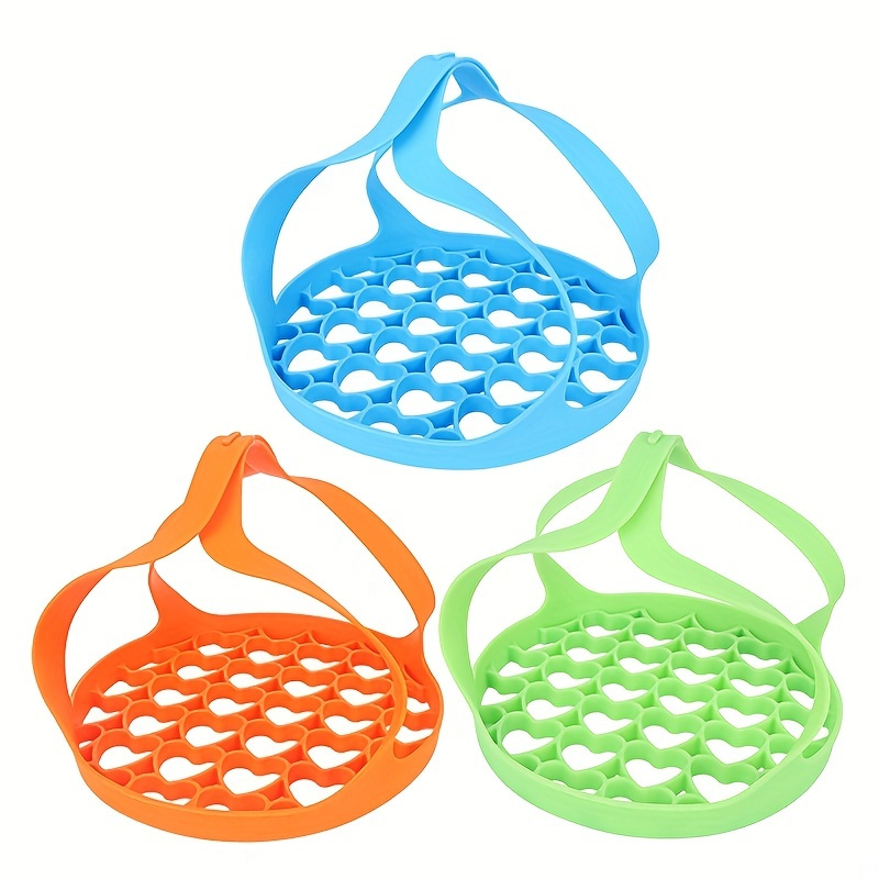 1pc pressure cooker sling silicone bakeware sling for 6 qt and multi function cooker anti scalding bakeware lifter steamer rack bpa free silicone egg steamer rack details 0
