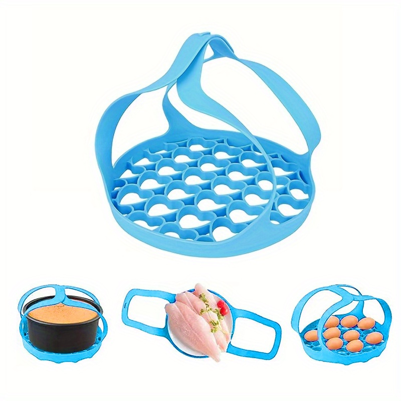 1pc pressure cooker sling silicone bakeware sling for 6 qt and multi function cooker anti scalding bakeware lifter steamer rack bpa free silicone egg steamer rack details 2
