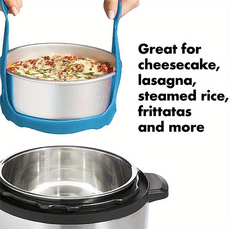 1pc pressure cooker sling silicone bakeware sling for 6 qt and multi function cooker anti scalding bakeware lifter steamer rack bpa free silicone egg steamer rack details 3