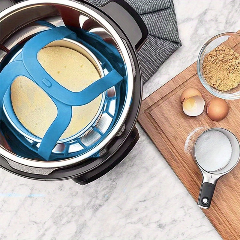1pc pressure cooker sling silicone bakeware sling for 6 qt and multi function cooker anti scalding bakeware lifter steamer rack bpa free silicone egg steamer rack details 5