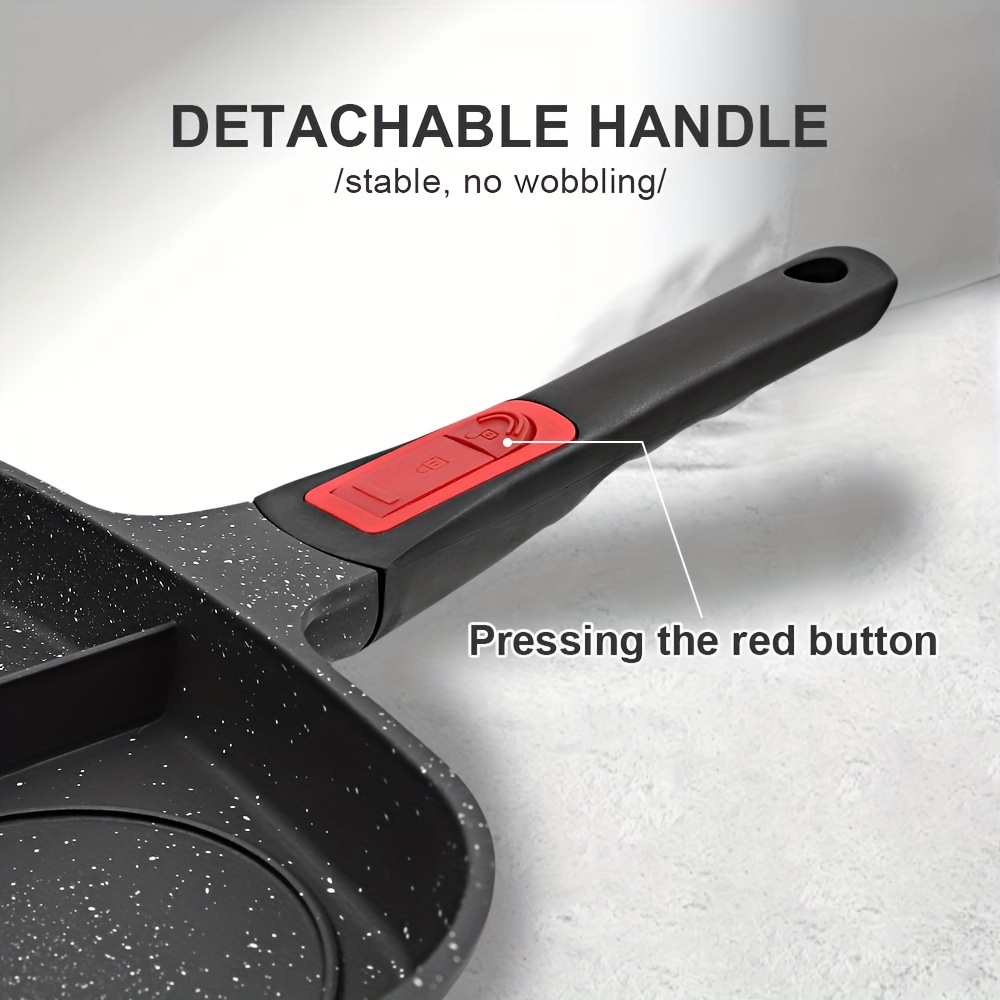 3 in 1 grill pan with detachable handle suitable for all stove tops nonstick versatile griddle divided pan skillet pfoa free details 5