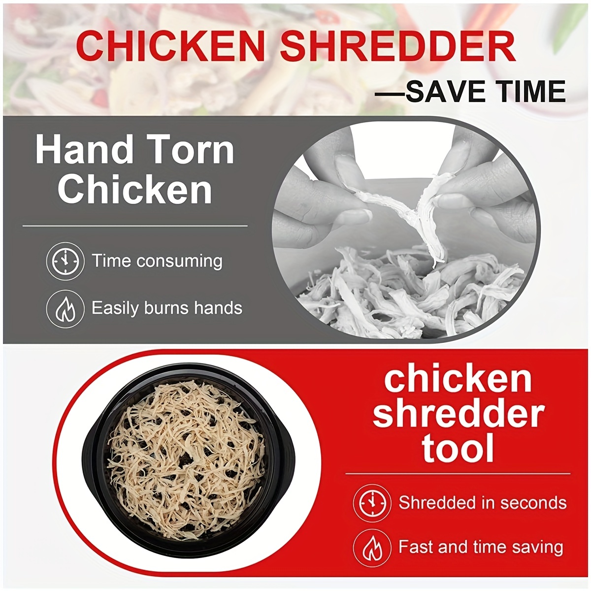 1pc ergonomic chicken with transparent lid professional meat for breast twist dishwasher safe non slip design heat resistant bpa free kitchen gadgets and accessories details 5