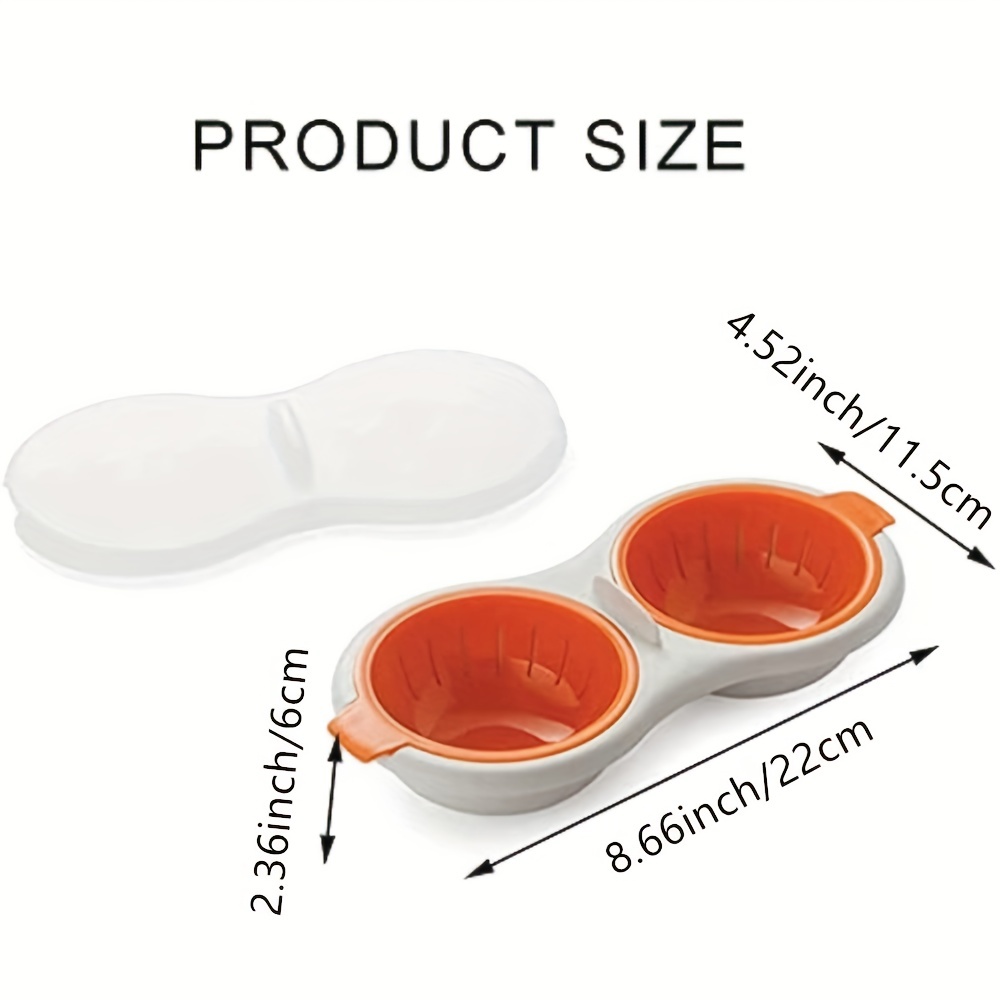 one set of microwave eggs poacher microwave boiler 2 cups design cookware kitchen tools details 2