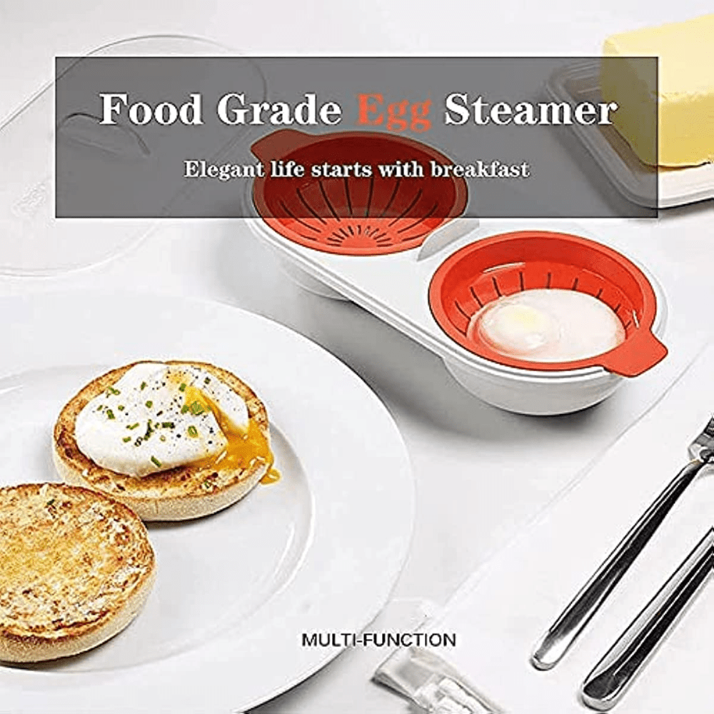one set of microwave eggs poacher microwave boiler 2 cups design cookware kitchen tools details 3