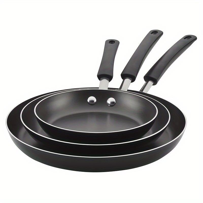 3 piece aluminum non stick frying pan fry pan skillet set dishwasher safe easy to clean details 0