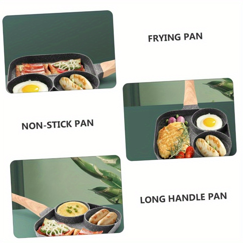 nonstick grill pan for stove tops 10 5 inch sectional skillet divided pan for breakfast grill skillet with silicone brush clip compatible with all stovetops details 4