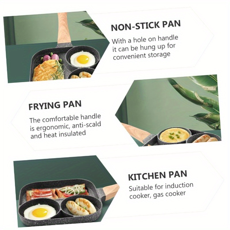 nonstick grill pan for stove tops 10 5 inch sectional skillet divided pan for breakfast grill skillet with silicone brush clip compatible with all stovetops details 5