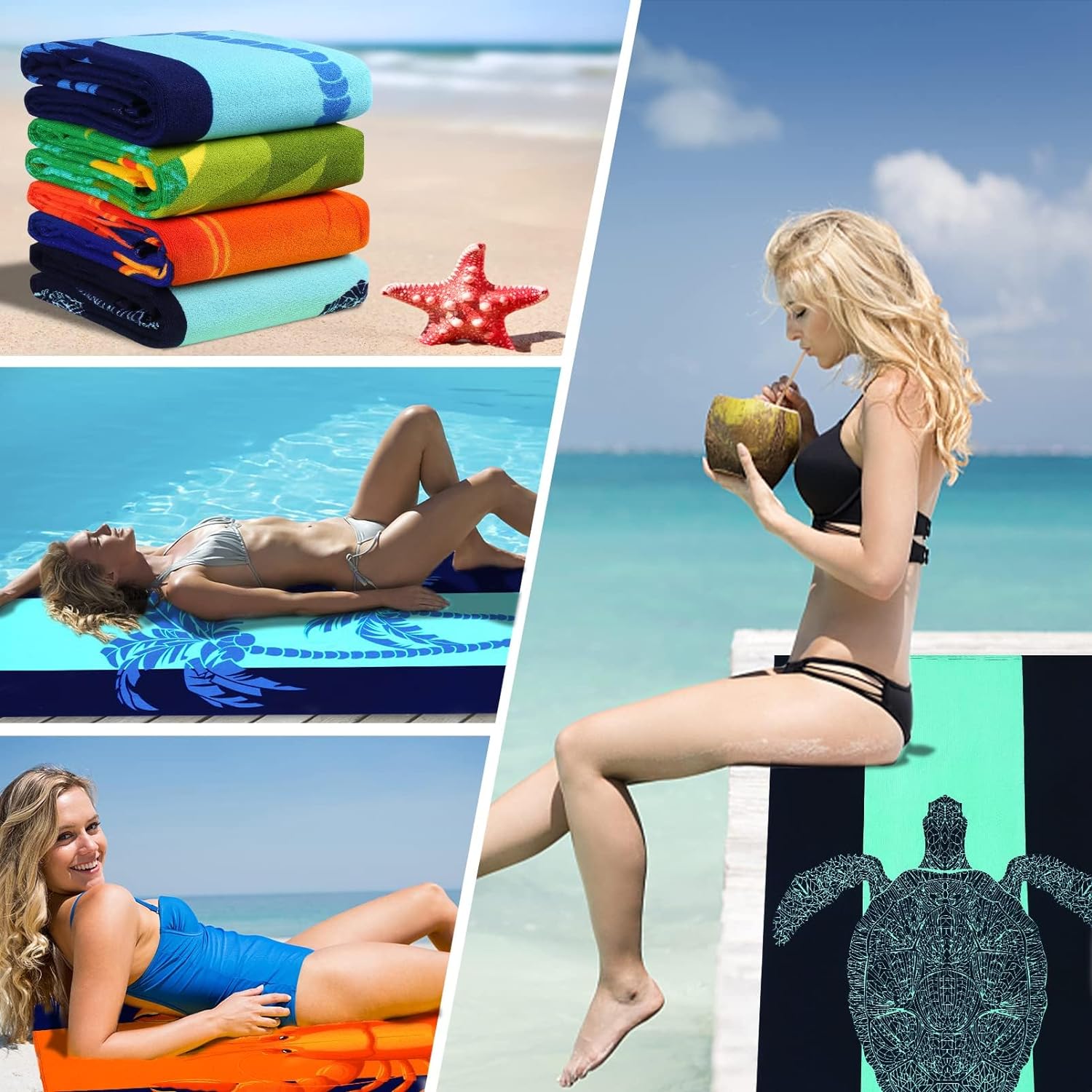 jubejoy oversized beach towel set 40 x 70 in xl extra large pool swim camping travel terry towels blanket bulk for adult women men cruise lounge chair cover gift details 4