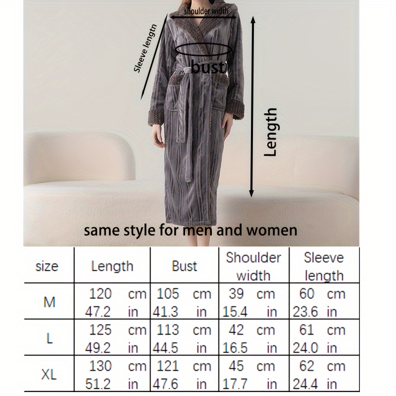 ultra size hooded bathrobe cozy thickened long robe for couples perfect for fall winter ideal bathroom accessory bath rugs for bathroom bath decor and accessories details 2