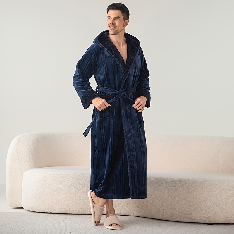ultra size hooded bathrobe cozy thickened long robe for couples perfect for fall winter ideal bathroom accessory bath rugs for bathroom bath decor and accessories details 6