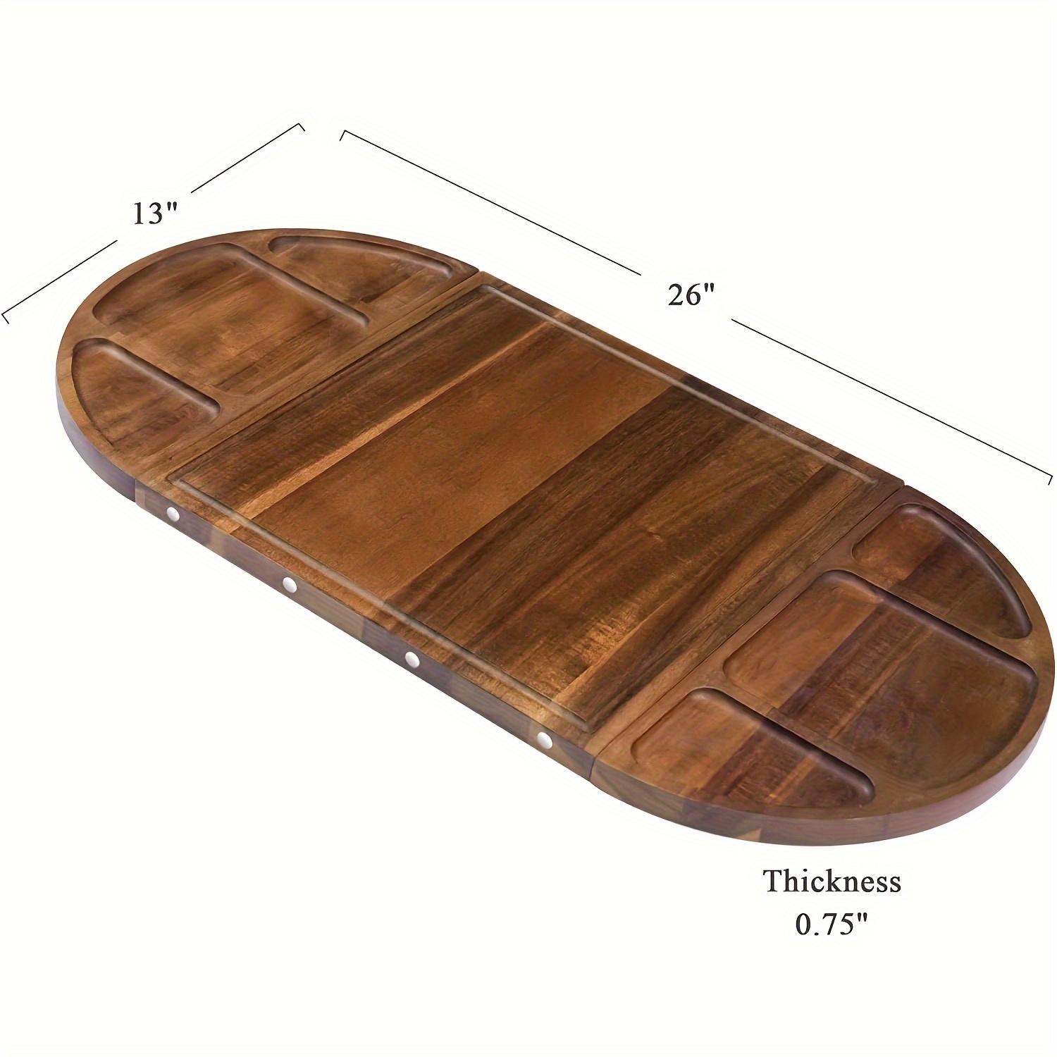 premium acacia wood serving platter with magnetic design versatile and charcuterie and cutting board details 2
