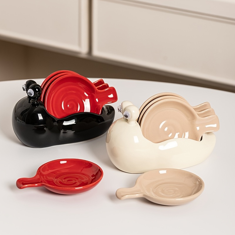 snail dishes home hot pot dipping plates cute creative soy sauce dishes seasoning vinegar plates condiment dishes table decor kitchen essentials details 1