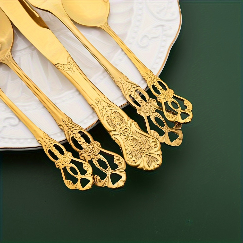silverware flatware set 40 pieces stainless stainless forks spoons knives service for 8 kitchen utensils for restaurant home and festival parties mirror polished details 10