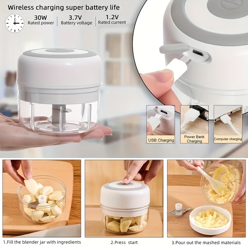 wireless mini electric garlic masher effortlessly mash and for delicious meals details 5