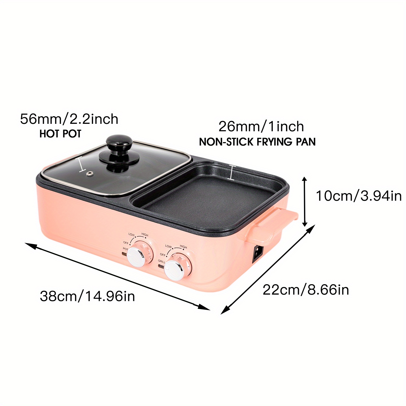 2in1 electric hot pot 1500w 2l non stick korean bbq plate pan shabu grill barbecue mini electric grill kitchen smokeless shabu cooking pan 14 96 8 66 3 94 inch details 6