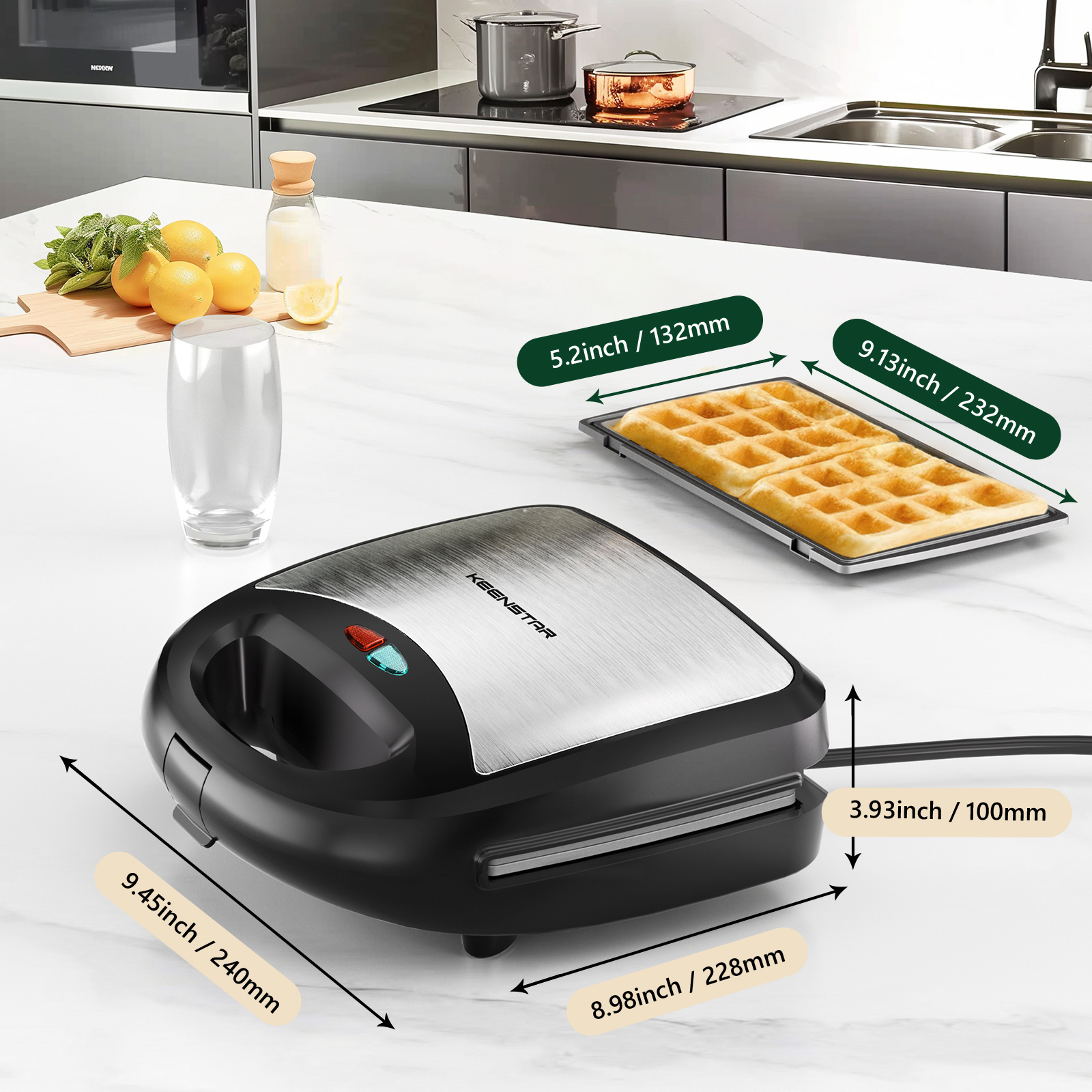 3 in 1 sandwich maker waffle maker with 3 removable non stick plates grill with dual sided heating easy clean and store 800 for cooking breakfast panini cheese and grill steak details 4