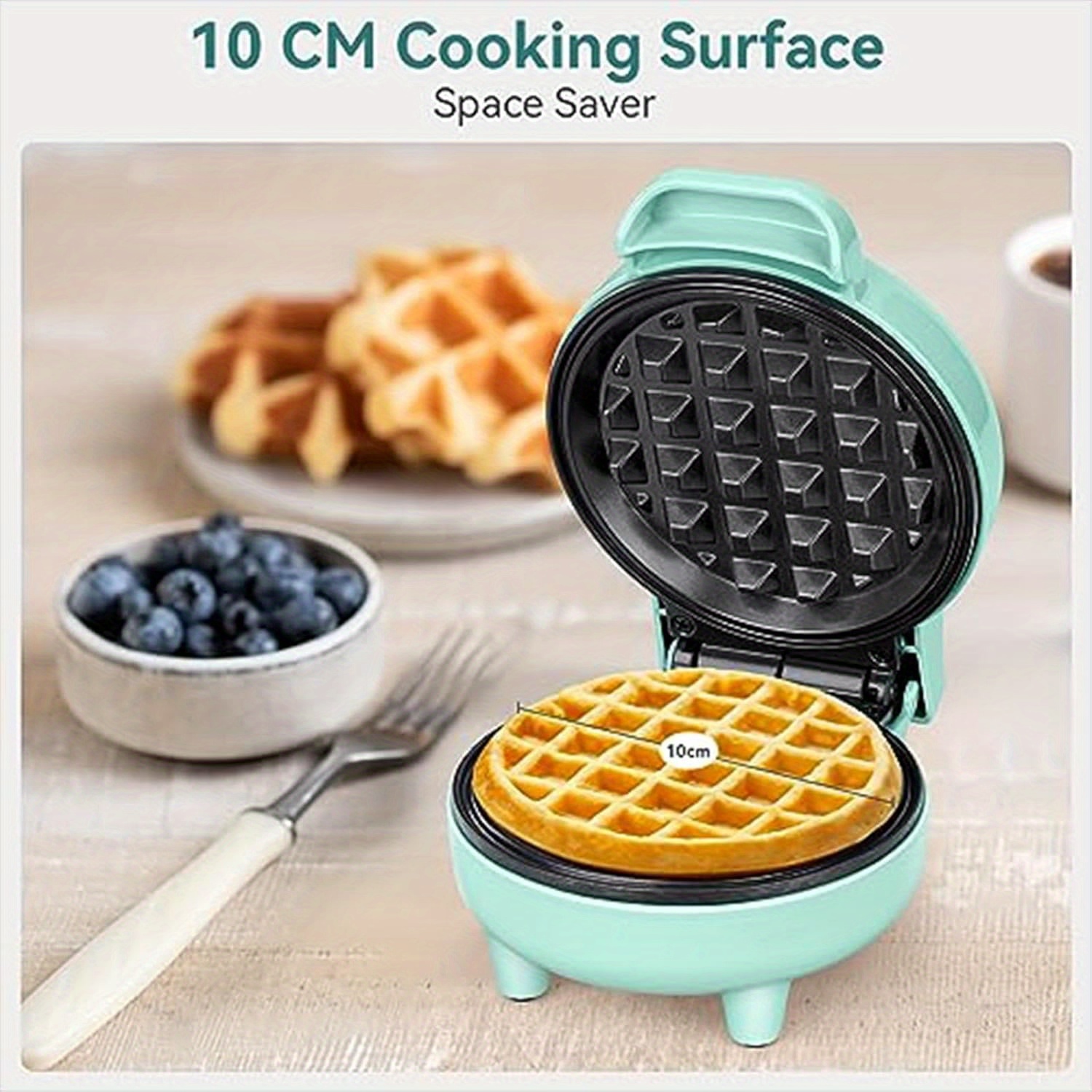 550w ready indicator light cool touch handle non stick coating compact size green details 2
