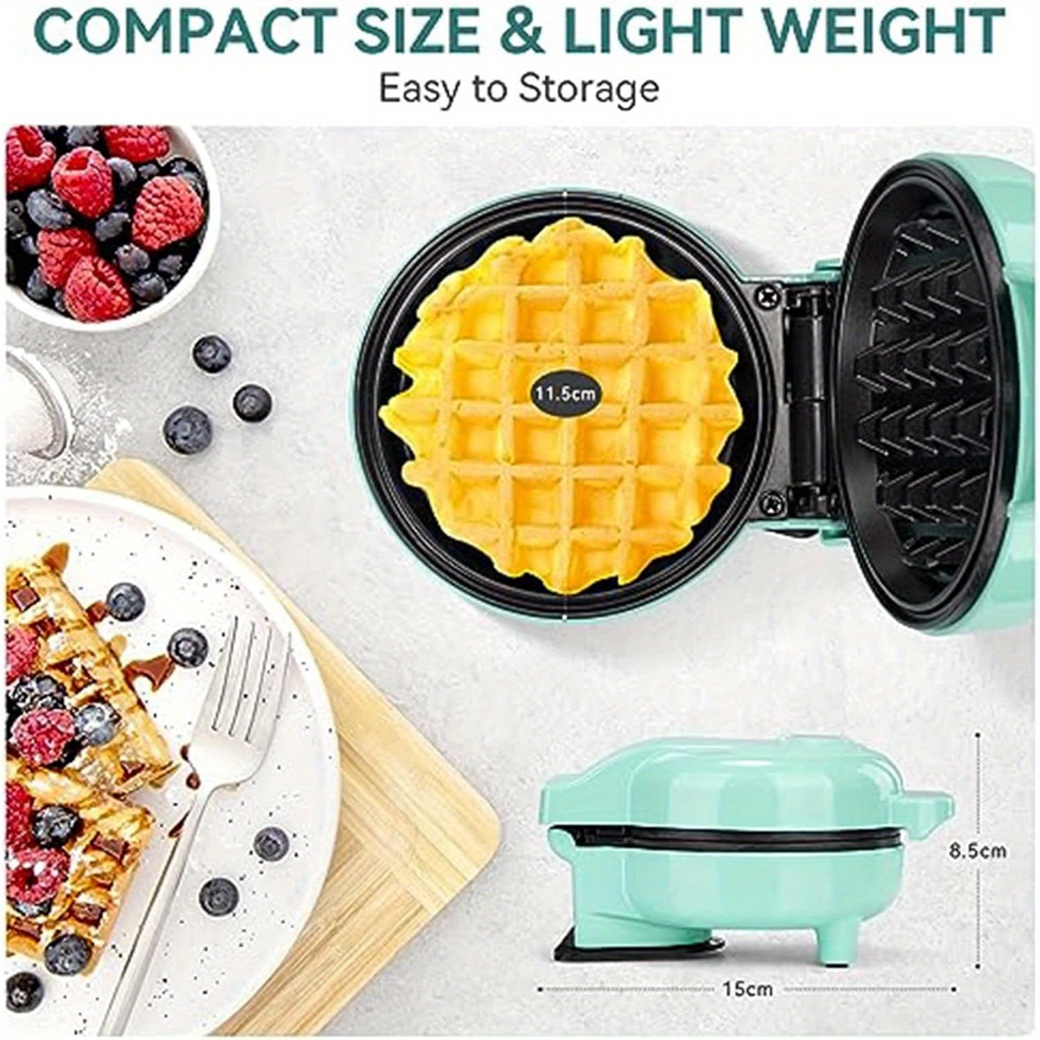 550w ready indicator light cool touch handle non stick coating compact size green details 5